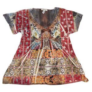 🔥 4 for $20 DEAL 🔥 Style & Co. Embellished  louse Jewel Print Size M